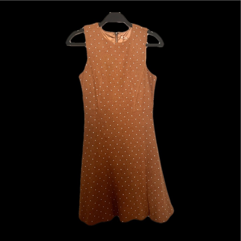 Trendy wool polka dot midi dress